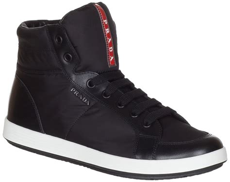 prada sneakers tan|high top black prada sneakers.